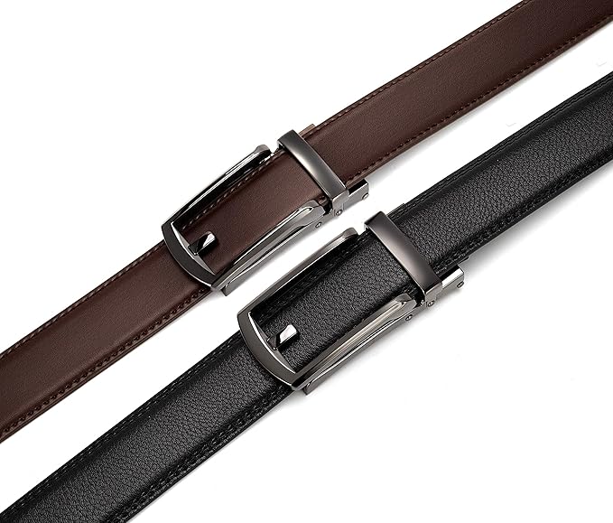 CHAOREN Click Belt for Men 2 Pack - Mens Dress Belt 1 1/4" in Packing Box - Design Belt Meet Almost Any Outfit and Occasion