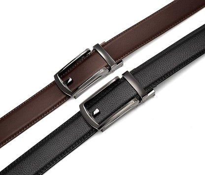 CHAOREN Click Belt for Men 2 Pack - Mens Dress Belt 1 1/4" in Packing Box - Design Belt Meet Almost Any Outfit and Occasion