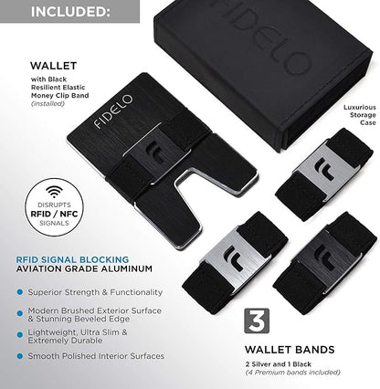 Fidelo Slim Wallet for Men – RFID Blocking Minimalist Credit Card Holder with Sliding Pop-Up Design - Push Button Men's Wallets - Front Pocket Wallet