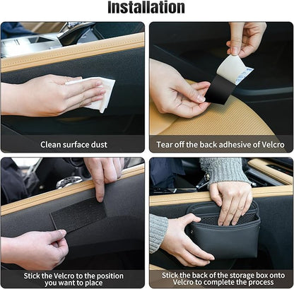 JEYODA Car Seat Side Storage Pocket, Small Organizer,PU Leather Multifunctional Console Side Organizer Bag for Phone, keys, sunglass,wallet,ect (Black)