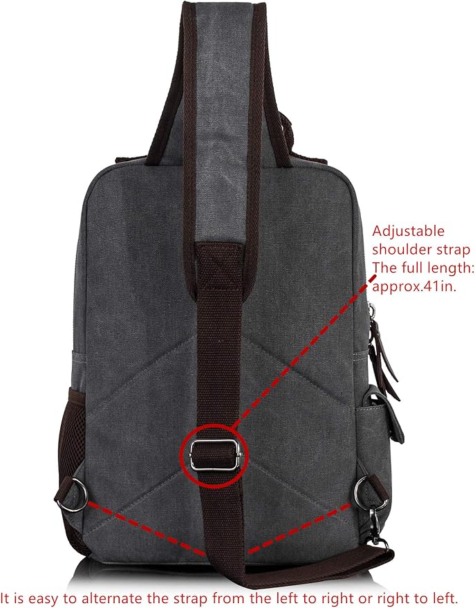 Leaper Retro Crossbody Bag Sling Bag Canvas Messenger Bag for Men Women Shoulder Bag Crossbody Handbags Satchel Travel Bag