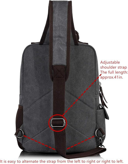 Leaper Retro Crossbody Bag Sling Bag Canvas Messenger Bag for Men Women Shoulder Bag Crossbody Handbags Satchel Travel Bag