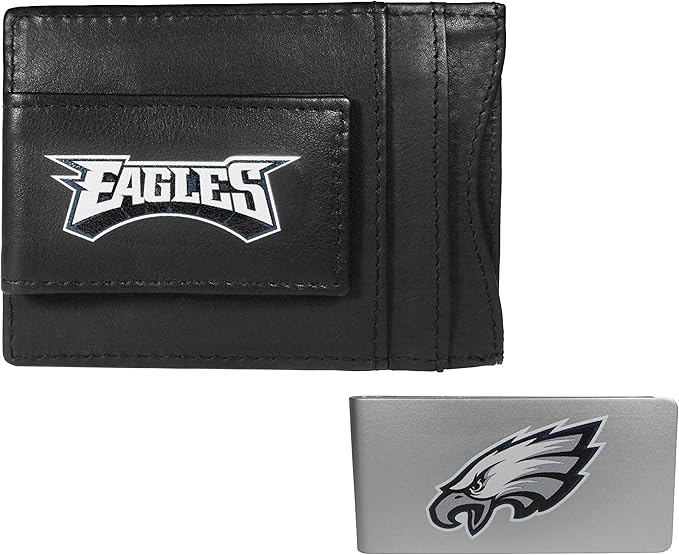 Siskiyou Sports NFL unisex Leather Cash & Cardholder & Money Clip