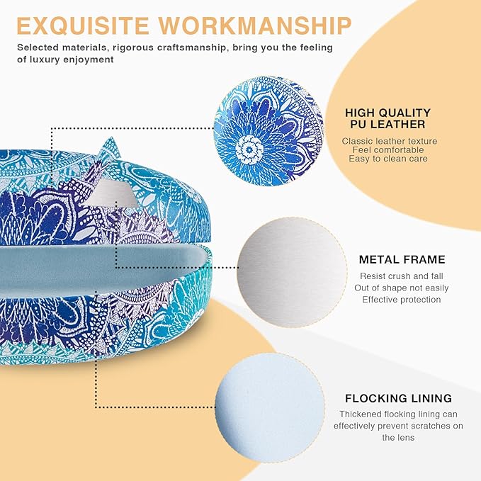 molshine Hard Shell Sunglasses Case,Large Glasses Case for Women Men Oversized Sunglass Eyeglasses