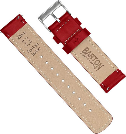 BARTON WATCH BANDS - Top Grain Leather Watch Bands Compatible with Apple Watch Models - 1, 2, 3, 4, 5, 6, 7, 8, 9, 10, SE, Ultra & Ultra 2