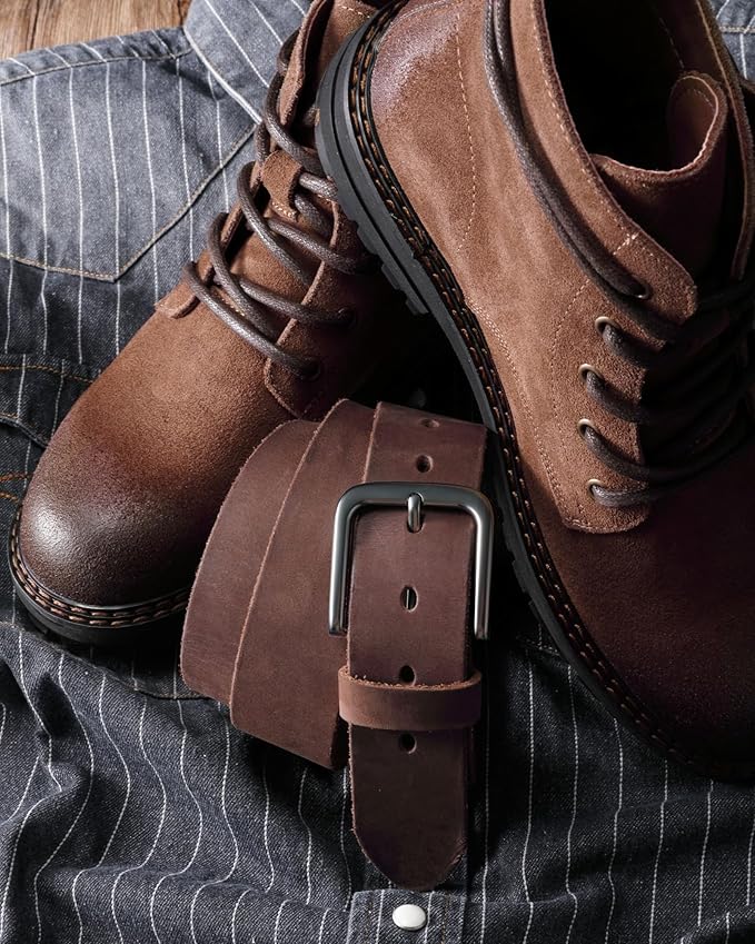 CHAOREN Full Grain Leather Belt for Men, Work Belts for Men Heavy Duty, Daily Wear for Jeans Pants