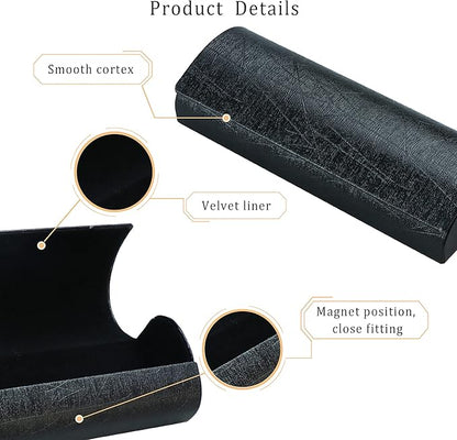 LifeArt Eyeglass Case Hard Shell, Portable Sunglass Case for Women and Men, fashionable PU Leather Eyeglass Case, Lightweight