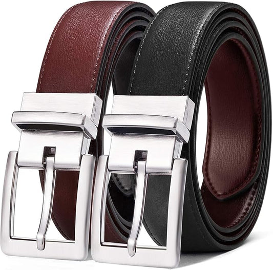 BULLIANT Men's Belt,Reversible Belt Adjustable For Gift Men 1.25”-Cut For Fit-2 Sides in 1 Belt(Not 2)