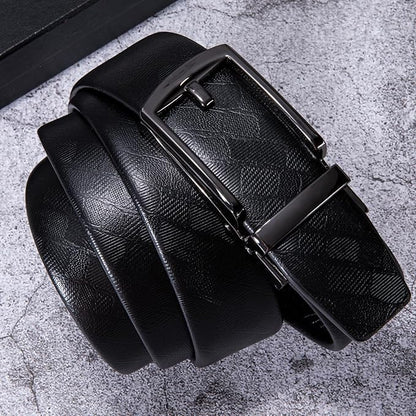 Barry.Wang Mens Belts Leather Ratchet Automatic Buckle Slide Click 1 3/8" Designer Dress Fashion Classic Casual Work Business