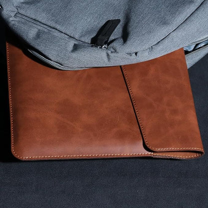 13 Inch Leather Laptop Sleeve Compatible with MacBook Neo 13" 2026 & MacBook Air/Pro 13" (M5/M4/M3/M2/M1, 2025-2018), Magnetic Buckle Closure Protective Case Cover,Brown