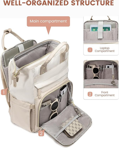 LOVEVOOK Laptop Backpack for Women, 15.6'' Waterproof Nurse Bag Teacher Work Backpack Purse for Women, Travel Computer Backpack for College Office Business Ladies