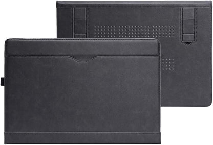 TYTX Laptop Case for MacBook Pro 16 Inch Leather Case 2021-2026 M5 A3428 A3429 M4 A3403 A3186 M3 A2991 M2 A2780 M1 A2485 Protective Folio Book Cover with Vents and Stand Function, Black