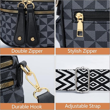 KKXIU Crossbody Sling Bag for Women Trendy Fanny Pack Vegan Leather Chest Bag | Trendy