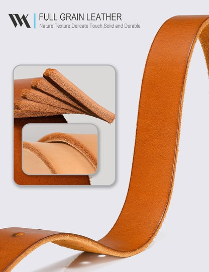 WOLFANT Leather Belt for Men,100% Italian Full Grain Real Solid Leather