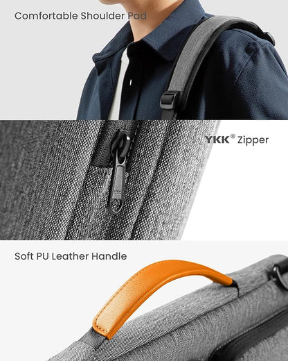 tomtoc 360 Protective Laptop Shoulder Bag for 15 Inch New 2026 MacBook Air M5/A3448, M4/A3241, M3/A3114, M2/A2941, 15 Inch Microsoft Surface Laptop 7/6, Water-Resistant Accessory Case