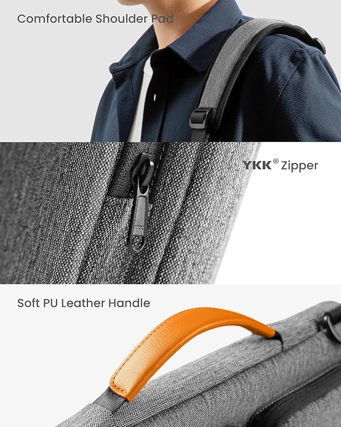 tomtoc 360 Protective Laptop Shoulder Bag for 16-inch MacBook Pro M5/M4/M3/M2/M1 Pro/Max 2026-2019, Water-resistant Sleeve for Dell XPS 15 Surface Book 3 The New Razer Blade 16