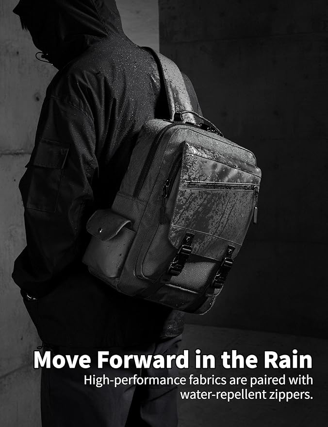 BASICPOWER Laptop Sling Bag for Men Women, Sling Backpack Crossbody Bag Fits 14 inch Computer with USB Port Anti-theft