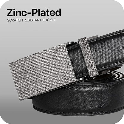 Marino Avenue Ratchet Belt for Men. Adjustable Leather Dress Belt with 38 Easy to Click Into Place Ratchet Closures.