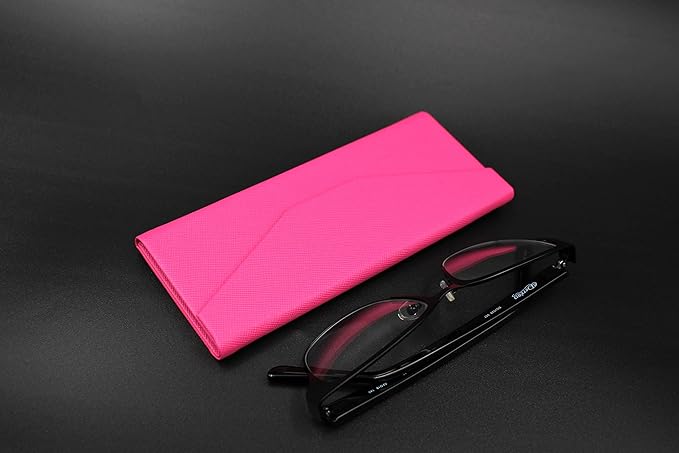Real Sic Glasses Case for Men and Women - Magnetic Folding Hard Shell Sunglass Holder - Inspired by Solid Color