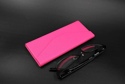 Real Sic Glasses Case for Men and Women - Magnetic Folding Hard Shell Sunglass Holder - Inspired by Solid Color