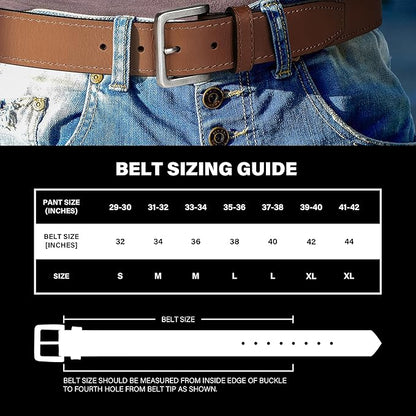 Wrangler Men’s Leather Belt, Country Casual Every Day Belt for Jeans