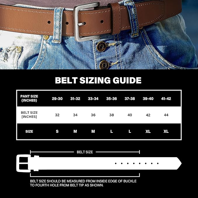 Wrangler Men’s Leather Belt, Country Casual Every Day Belt for Jeans