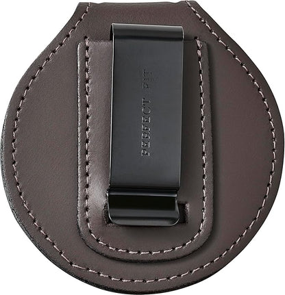 Perfect Fit Shield Wallets County of Los Angeles Sheriff Six-Point Star Belt Clip Badge Holder with Pocket and Chain (Cutout PF622), Brown Leather, One Size