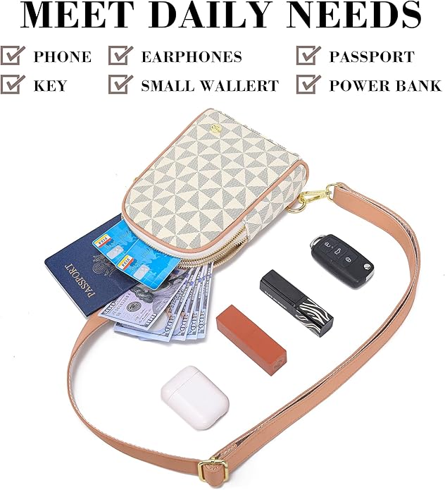 INICAT Small Sling Bag for Women Everyday & Travel Crossbody Bags Lightweight Cross Body Purses Vegan Leather
