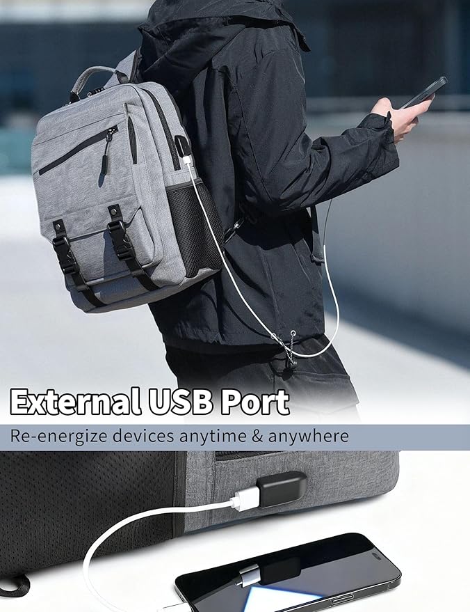 BASICPOWER Laptop Sling Bag for Men Women, Sling Backpack Crossbody Bag Fits 14 inch Computer with USB Port Anti-theft