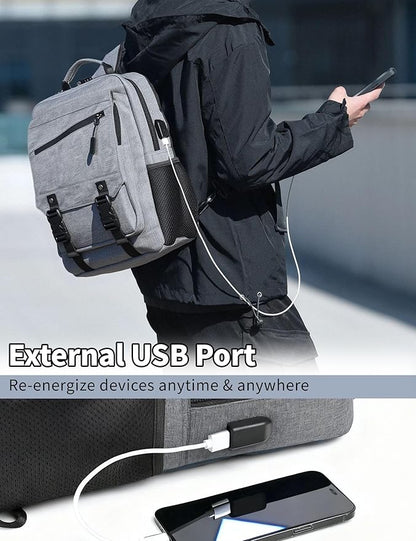 BASICPOWER Laptop Sling Bag for Men Women, Sling Backpack Crossbody Bag Fits 14 inch Computer with USB Port Anti-theft