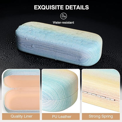 Marvolia Glasses Case Large Hard Shell Eyeglasses Case PU Leather Protective Case for Sunglasses Eyeglasses