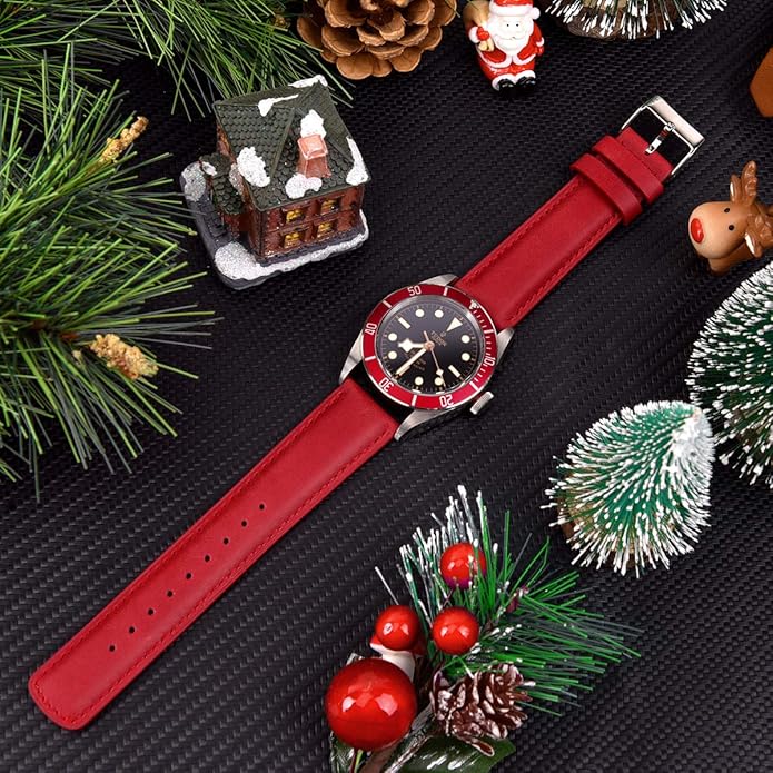 Ritche Christmas Gift Quick Release Leather Watch Bands Genuine Watch Straps for Men Women Top Grain Leather Watch Strap, White Elephant Gifts, Stocking Stuffers for Men, Father's Day gifts