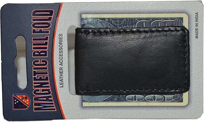 LB LEATHERBOSS Men's New Leather Strong Magnetic Money Clip