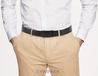 CHAOREN Leather Ratchet Belt Men 2 Pack - Customizable Fit, Effortless Style (35mm)
