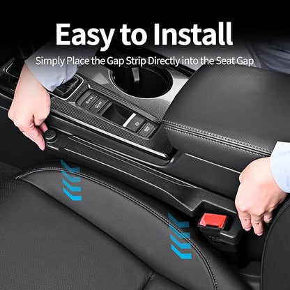Car Seat Gap Filler with Hook, Car Organizers and Storage with Phone Holder, Car Seat Accessories, Car Organizer Fit Sedan SUV Truck-2PCS Black