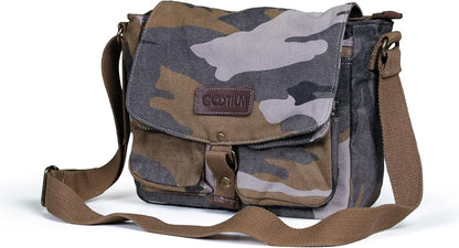 Gootium Canvas Messenger Bag - Vintage Crossbody Shoulder Bag Military Satchel
