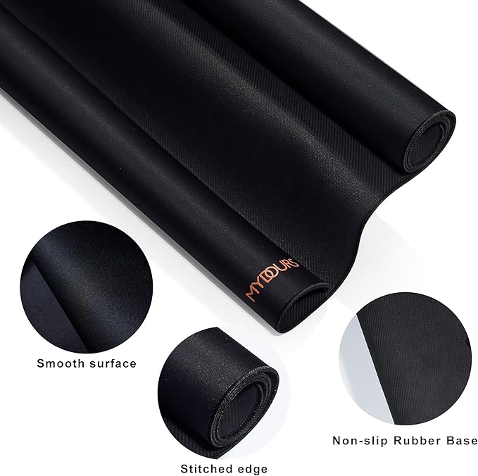 Mydours 40" x 24" Extended Gaming Mouse Pad, Large Desk Mat with Superior Micro-Weave Surface, Water Resist Keyboard Mousepad with Non-Slip Rubber Base, Laptop Desk Pad for Office and Home, Black