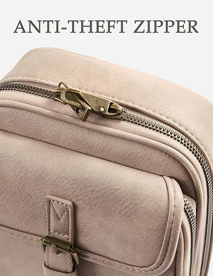 Crossbody Bag for Women Men, Vegan Leather Anti-Theft Messenger Shoulder Bag, Vintage Cross Body Purse with Card Slots