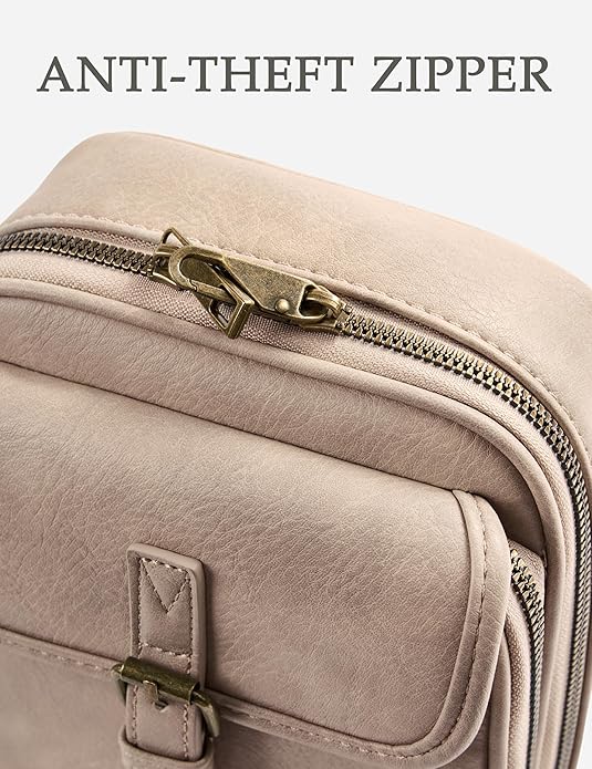 Crossbody Bag for Women Men, Vegan Leather Anti-Theft Messenger Shoulder Bag, Vintage Cross Body Purse with Card Slots