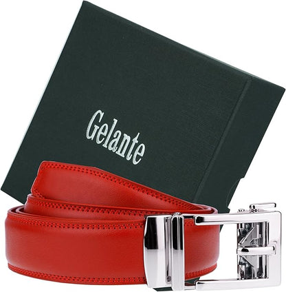 Gelante Ratchet Belt for Men, Mens Belts Leather 1.3'' Adjustable Trim to Fit Dress Belt