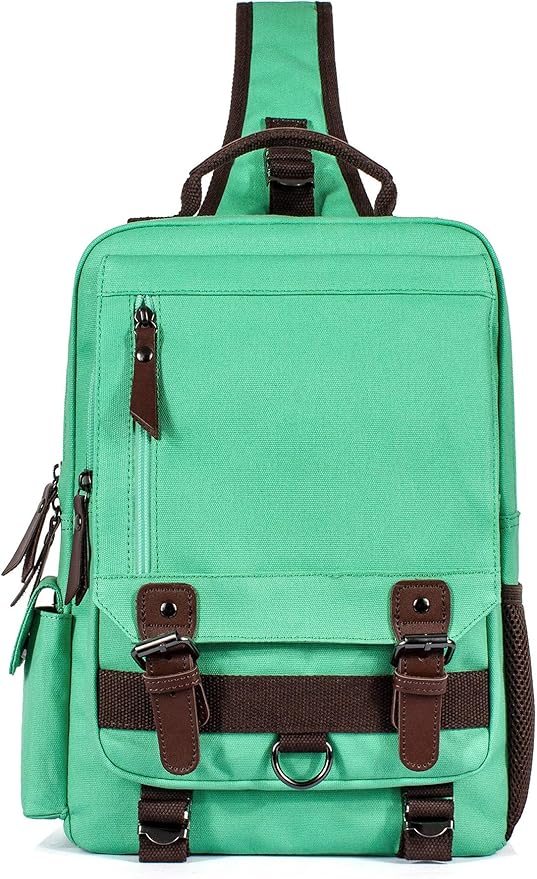 Leaper Retro Crossbody Bag Sling Bag Canvas Messenger Bag for Men Women Shoulder Bag Crossbody Handbags Satchel Travel Bag