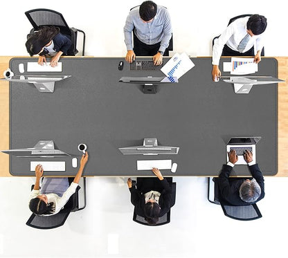 CENNBIE MAX200 78.7" x 39.4" Leather Desk Mat, Extra Large Desk Pad Blotter Protector, Extended Table Pad, Waterproof PU Leather Desk Mat on top of desks Large for Office and Home (Grey)