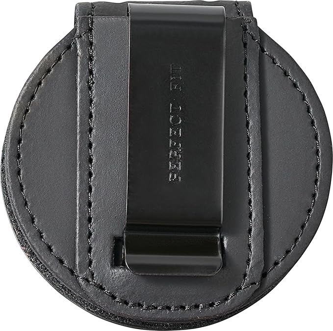 Perfect Fit Cook County Sheriff’s Office Police Badge Holder with Neck Chain and Belt Clip (Cutout PF-745) Black Leather
