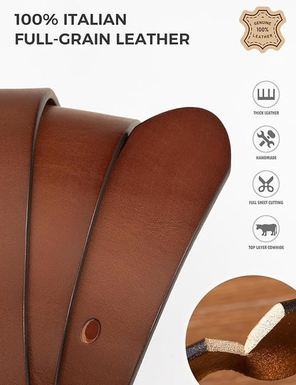 Thicken Full Grain Leather Mens Belt Heavy Duty Mens Work Belt Mens Belt High Hardness Buckle Packed In Gift Box