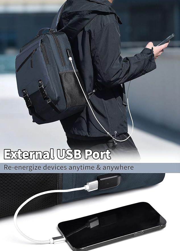BASICPOWER Laptop Sling Bag for Men Women, Sling Backpack Crossbody Bag Fits 14 inch Computer with USB Port Anti-theft