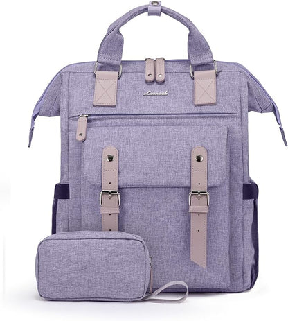 LOVEVOOK Laptop Backpack for Women, 17.3 Inch Teacher Nurse Bag Work Travel Computer Backpacks Purse, College Bookbag for School, Water Resistant Daypack