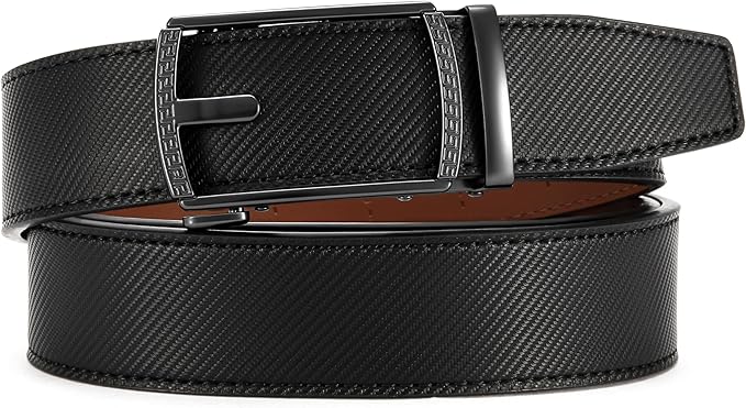 CHAOREN Mens Belt Leather Ratchet Belt - Customizable Fit, Effortless Style (35mm)