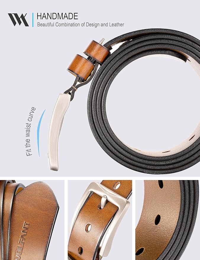 WOLFANT 1.5" Full Grain Leather Belt for Men in Gift Box,100% Italian Real Solid Leather