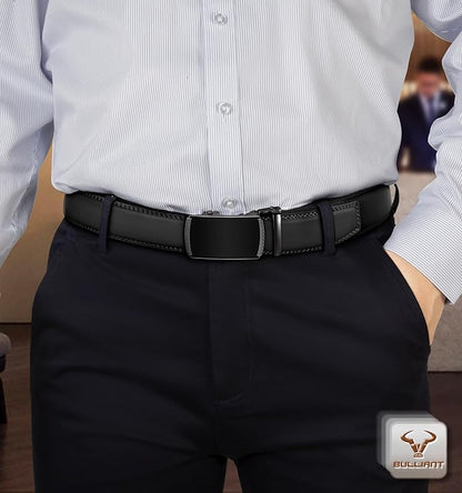 BULLIANT Men Belts 2 Pack,Ratchet Sliding Belt Adjustable For Gift Mens Dress Casual 1 3/8",Cut for Fit