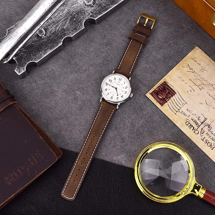 Ritche Christmas Gift Quick Release Leather Watch Bands Genuine Watch Straps for Men Women Top Grain Leather Watch Strap, White Elephant Gifts, Stocking Stuffers for Men, Father's Day gifts